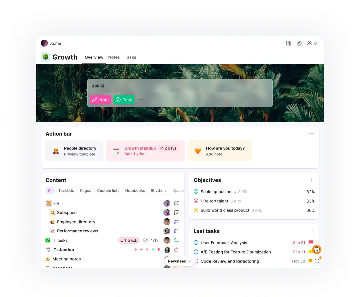 Ayanza Team Objectives